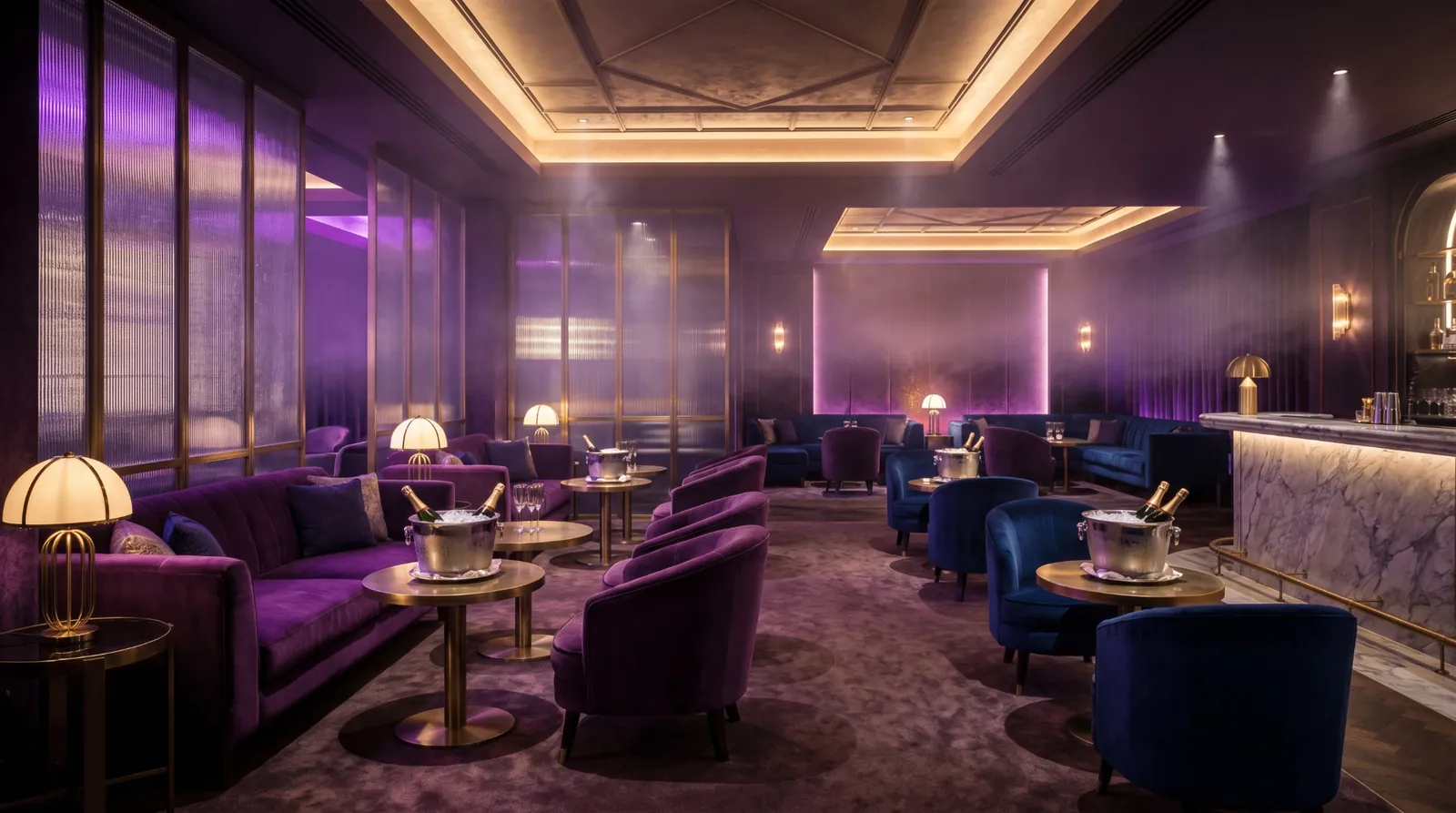 Elegant privat event-lounge for diskret booking med Stripstar